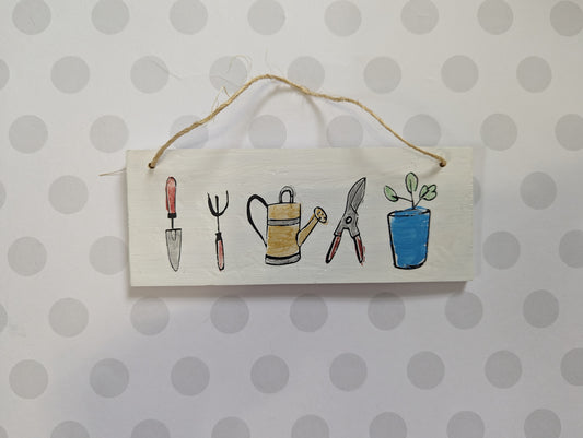 Wooden Wall Sign - Gardening Tools