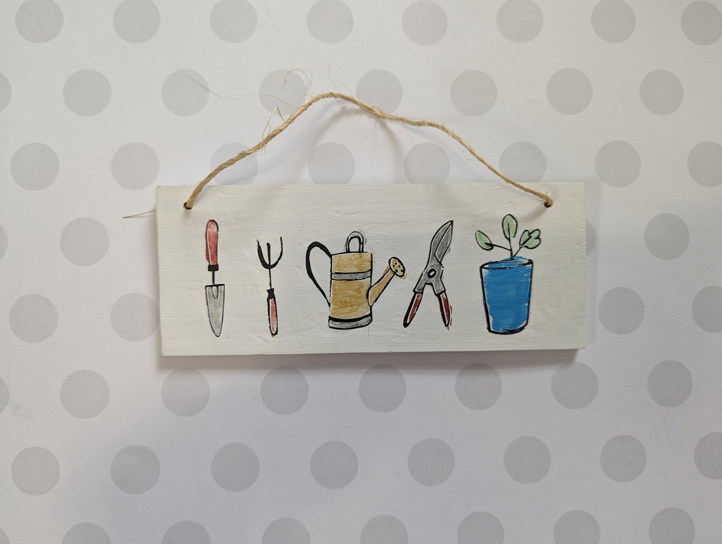 Wooden Wall Sign - Gardening Tools