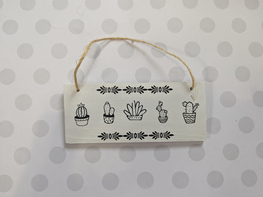 Wooden Wall Sign - Cacti