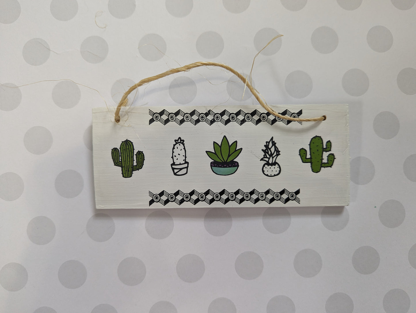 Wooden Wall Sign - Cacti