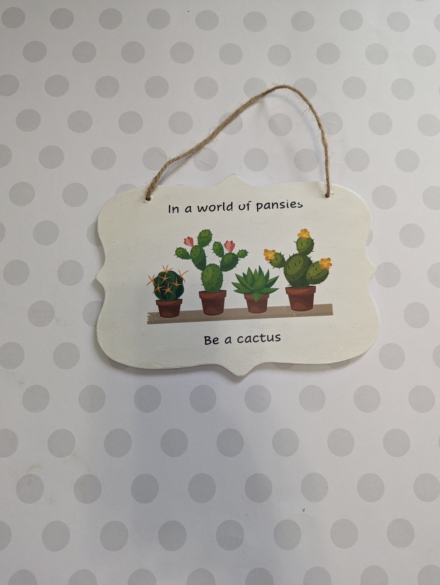 Wooden Wall Sign - In a world of pansies