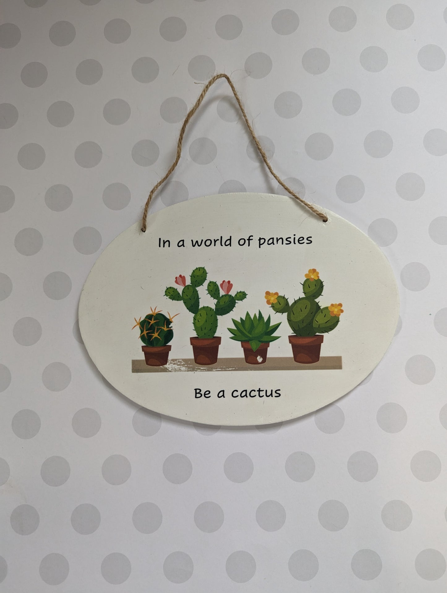 Wooden Wall Sign - In a world of pansies