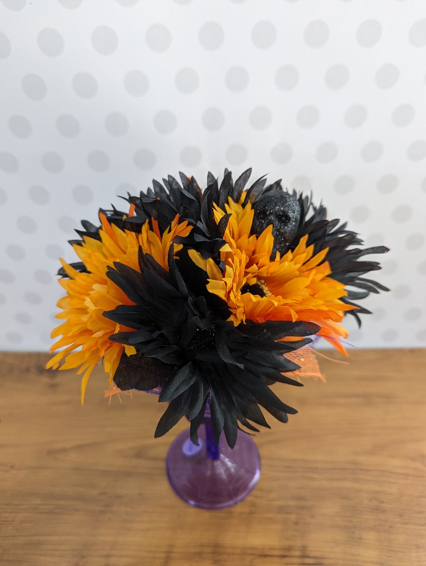 Halloween Flower Arrangements - Purple and Black