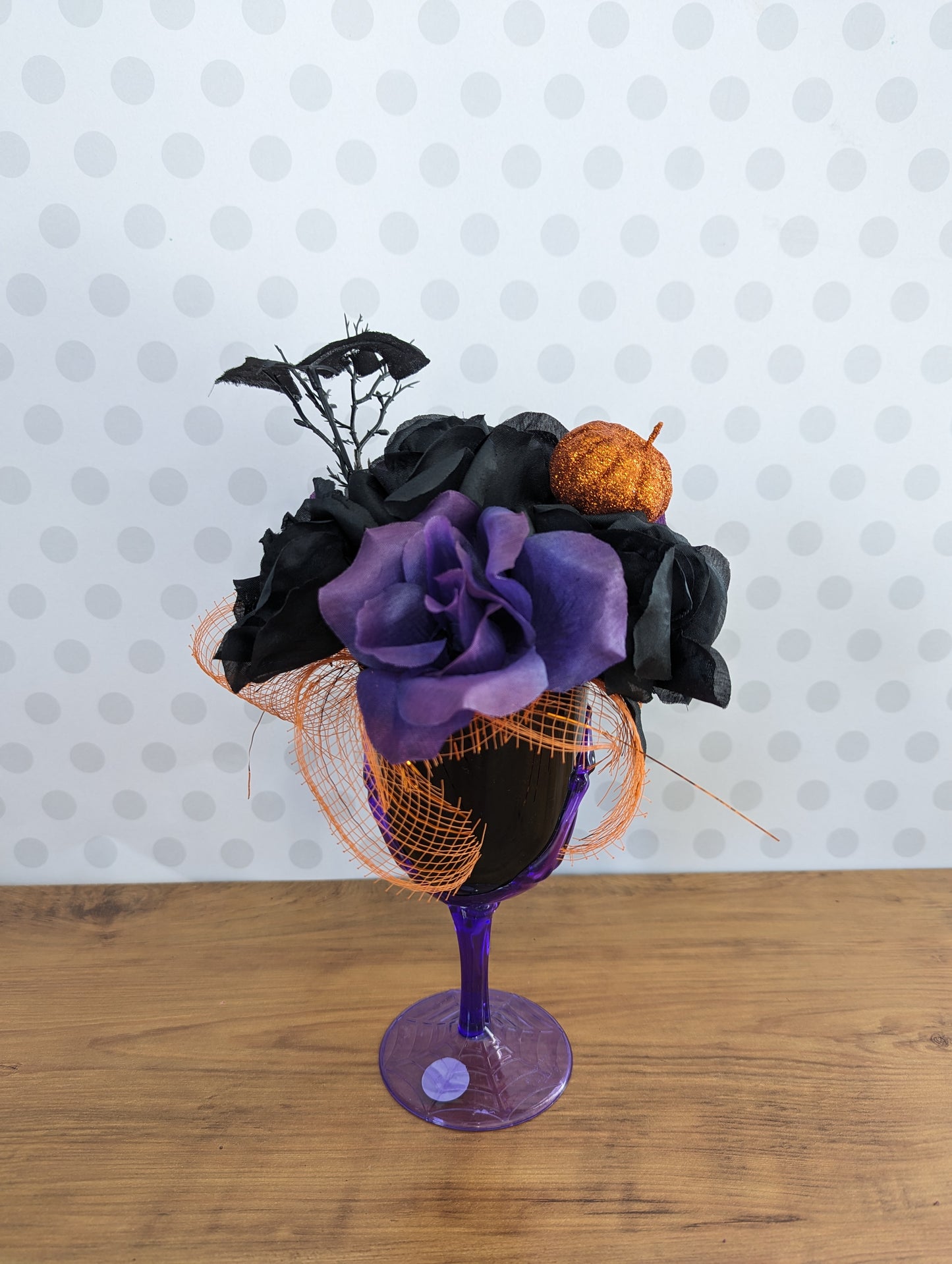 Halloween Flower Arrangements - Purple and Black