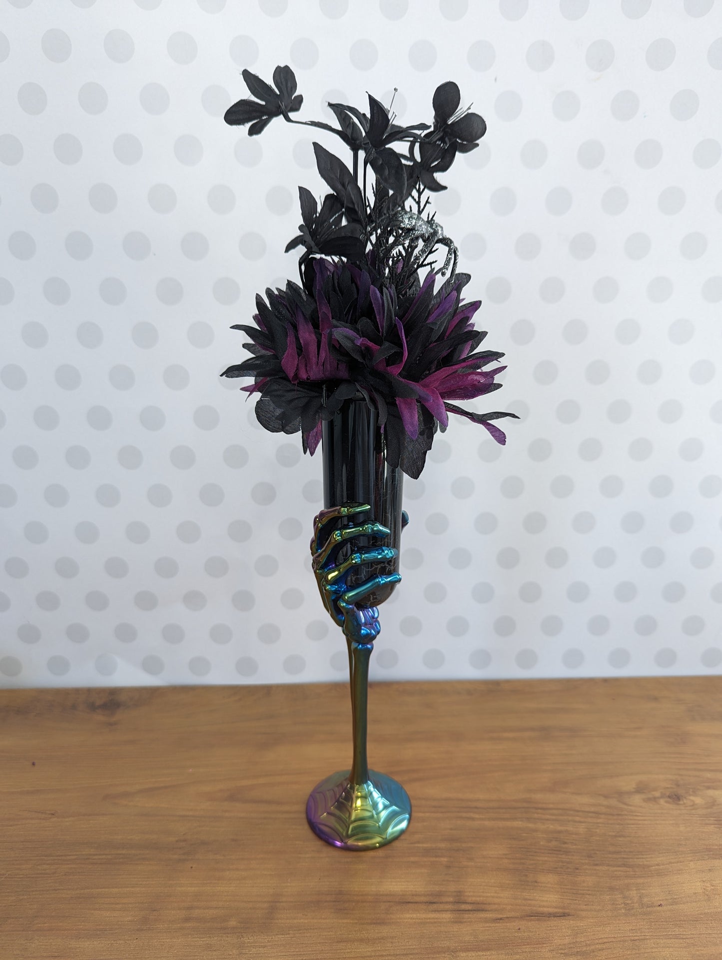 Halloween Flower Arrangements - Iridescent and Black