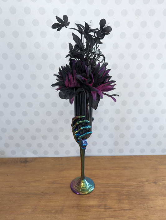 Halloween Flower Arrangements - Iridescent and Black