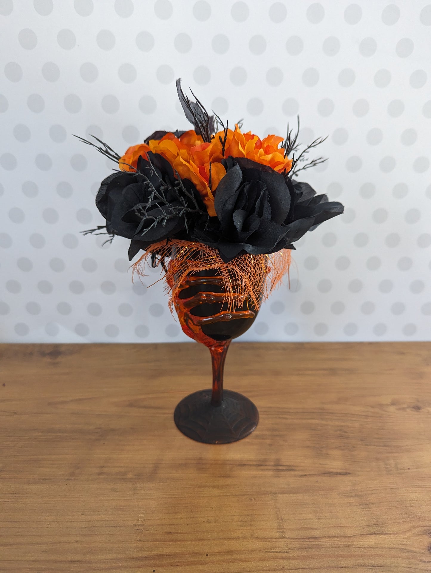 Halloween Flower Arrangements - Orange and Black
