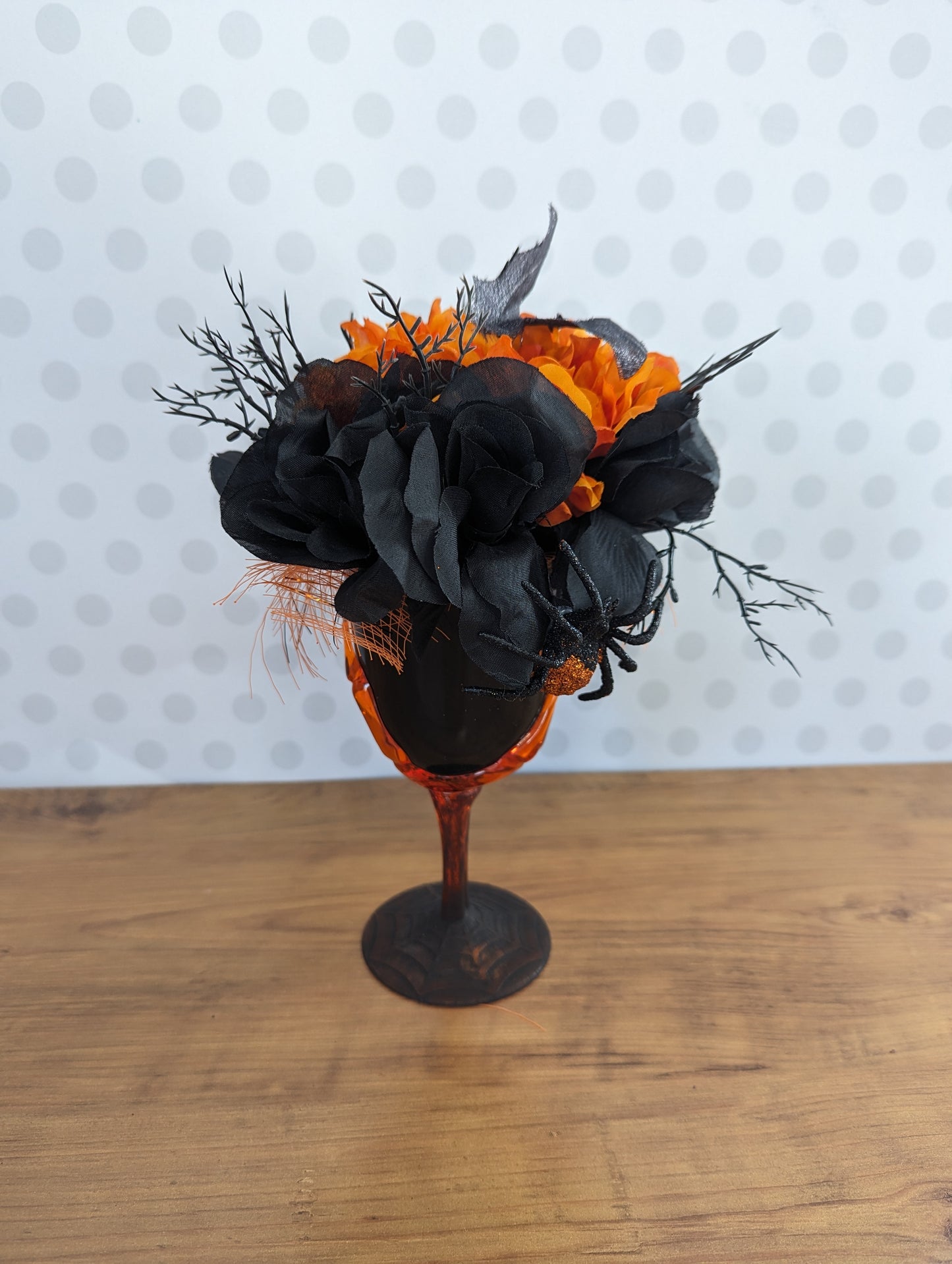 Halloween Flower Arrangements - Orange and Black