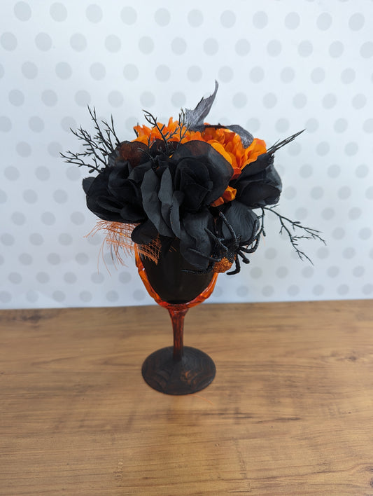 Halloween Flower Arrangements - Orange and Black