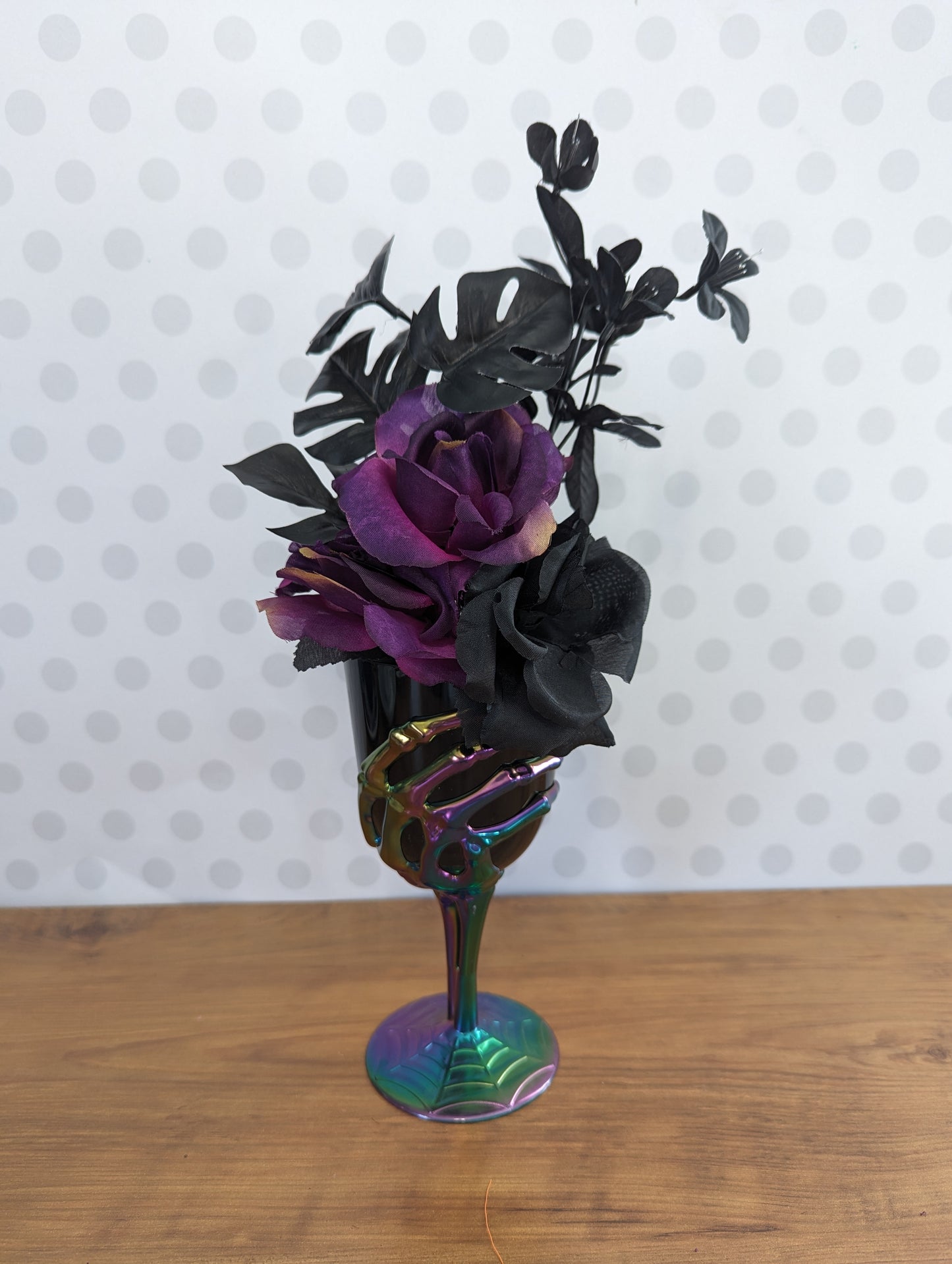 Halloween Flower Arrangements - Iridescent and Black