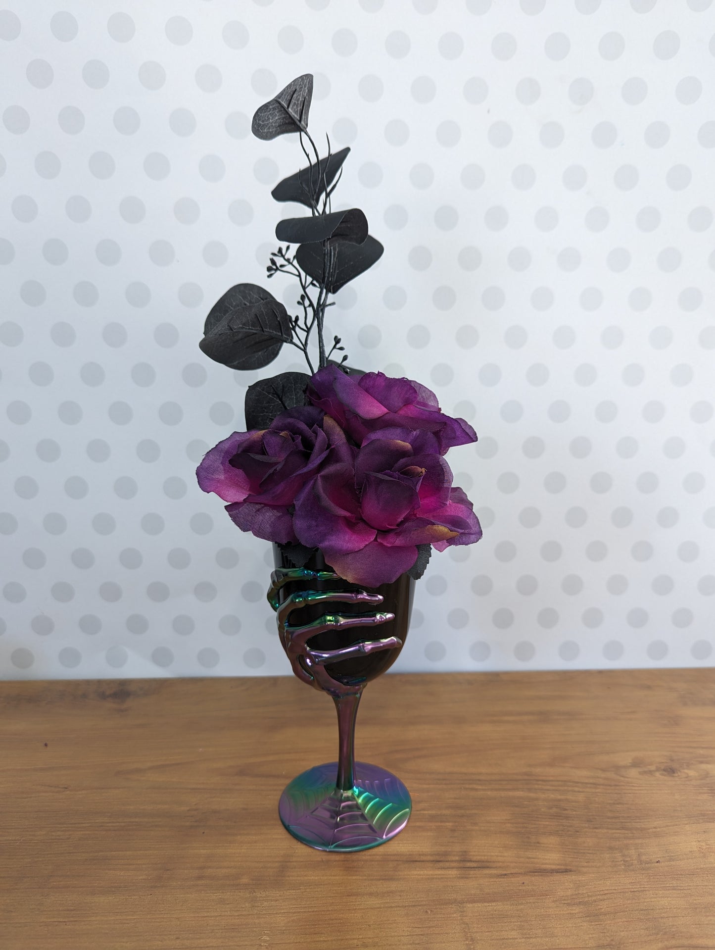 Halloween Flower Arrangements - Iridescent and Black