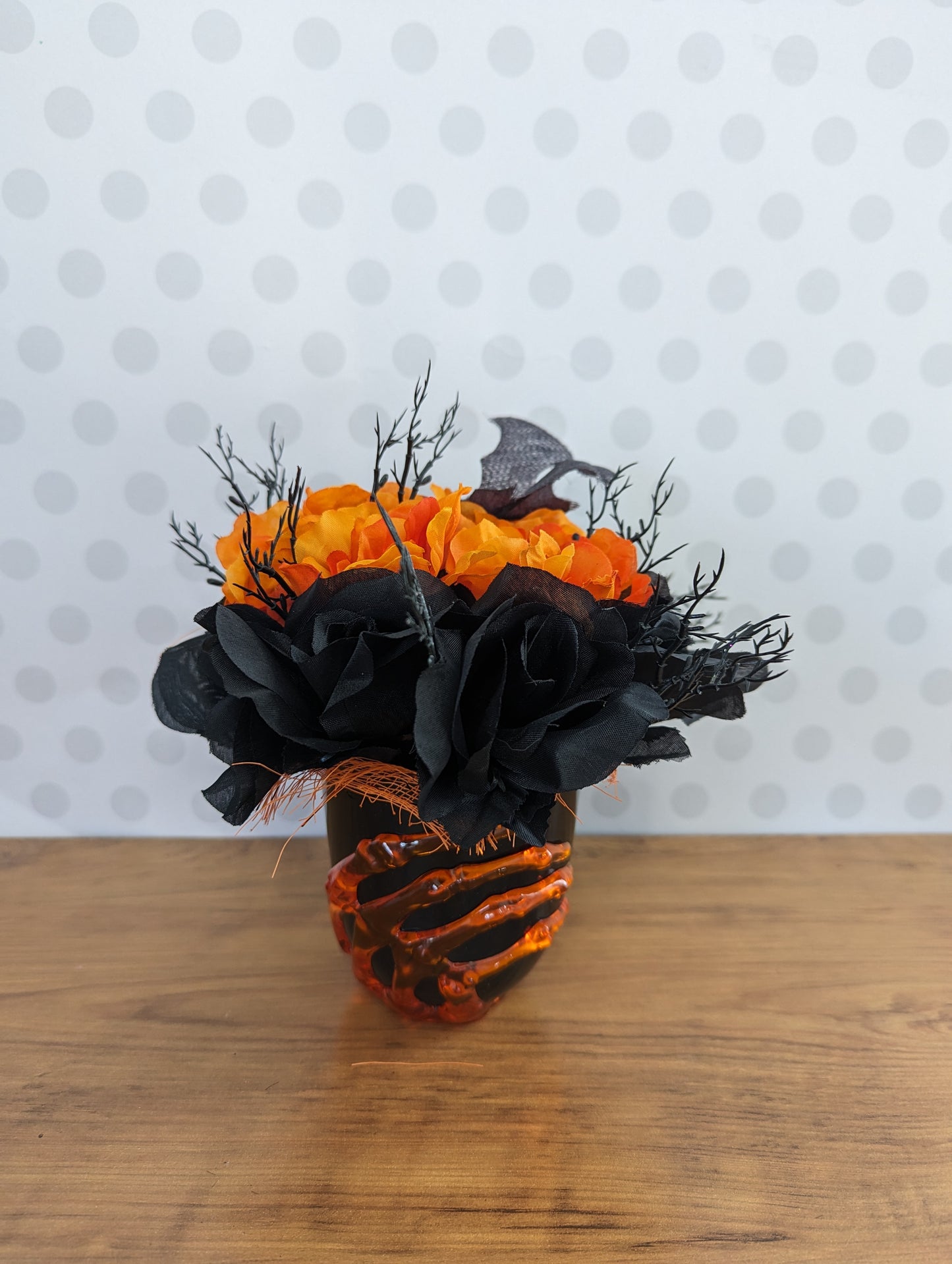 Halloween Flower Arrangements - Orange and Black
