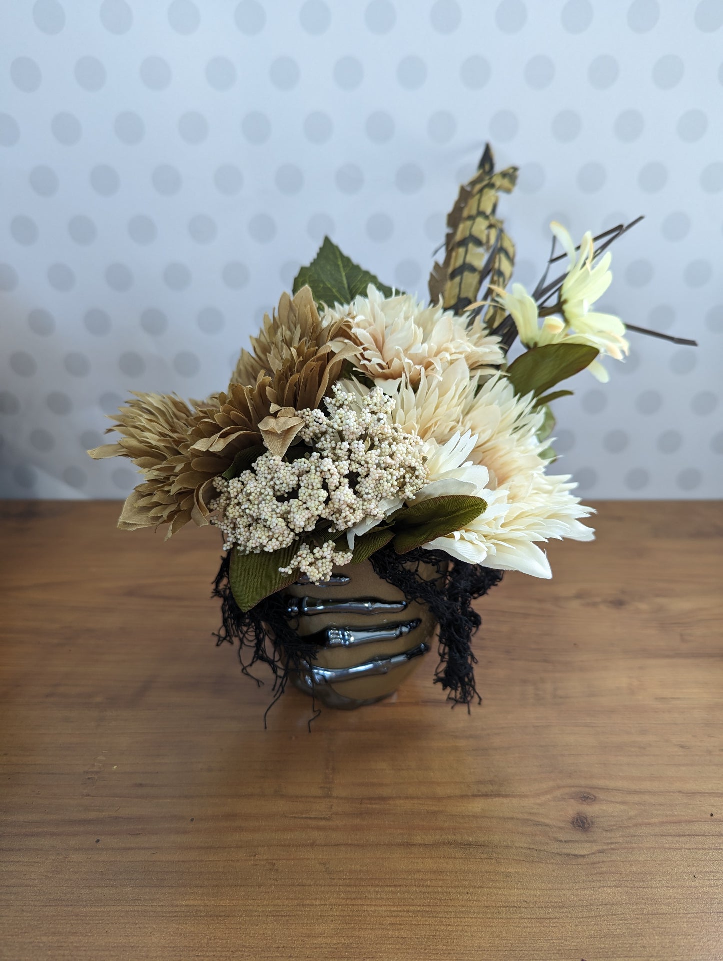 Halloween Flower Arrangements - Gold and Black
