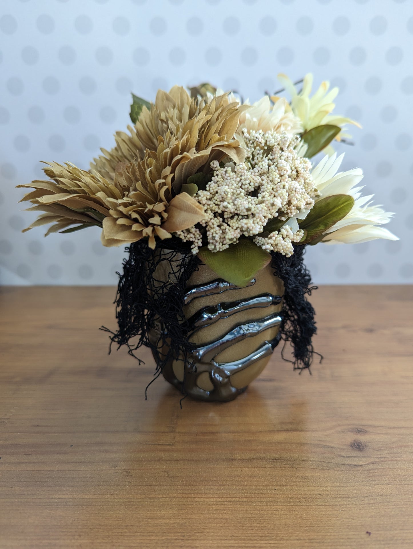 Halloween Flower Arrangements - Gold and Black